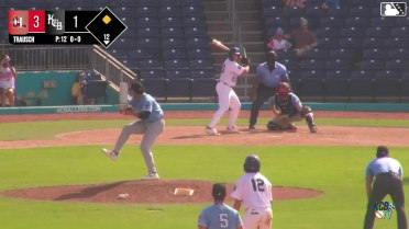 Grayson Fitzwater doubles (2) on a sharp fly ball to center fielder Marco Argudin. Matthew Boughton scores.