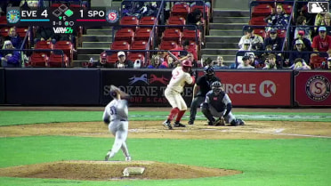 Derek Bernard homers (1) on a fly ball to right center field. Tanner Thach scores.