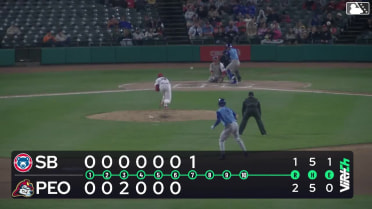 Leonel Espinoza homers (1) on a fly ball to left center field. Drew Bowser scores. Christian Olivo scores.