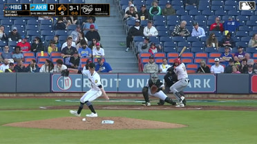 Kervin Pichardo out on a sacrifice fly to right fielder Nick Mitchell. Caleb Lomavita scores.