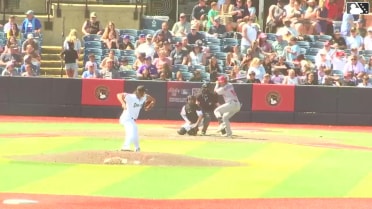 Kodey Shojinaga doubles (2) on a ground ball to left fielder Owen Carey. Brady Day scores.