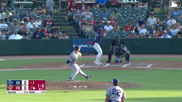 Dylan Dreiling homers (17) on a fly ball to right center field. Frainyer Chavez scores.