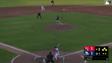 Hedbert Perez singles on a ground ball to left fielder Tyler McDonough. Dub Gleed scores. Alexis Hernandez to 3rd.