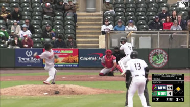 Silas Ardoin singles on a soft fly ball to center fielder Bryan Torres. Willy Vasquez scores.