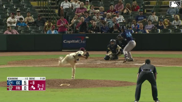 Jason Schiavone singles on a line drive to left fielder Keith Jones II. Max Holy scores. Yamal Encarnacion to 2nd.