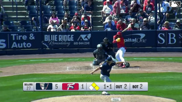 Dylan Campbell singles on a sharp line drive to center fielder DJ Gladney. Alex Binelas scores. Aroon Escobar to 3rd.