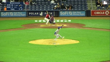 Mickey Gasper singles on a line drive to right fielder Cristian Pache. Nick Sogard scores.