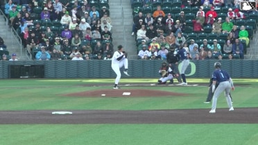 Avery Owusu-Asiedu doubles (1) on a sharp line drive to center fielder Dakota Jordan. Trent Youngblood scores.