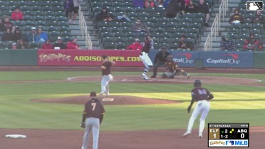 Zac Veen singles on a line drive to center fielder Carlos Rodríguez. Vimael Machín scores. Chad Stevens scores. Zac Veen to 2nd.