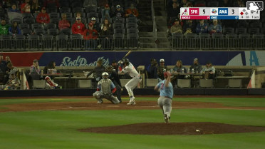 Druw Jones out on a sacrifice fly to center fielder Chase Davis. Angel Ortiz scores.