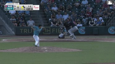 Eduardo Garcia singles on a ground ball to center fielder Dru Baker. Darrien Miller scores.
