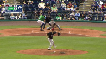 Roc Riggio out on a sacrifice fly to left fielder Scott Bandura. Cole Messina scores.