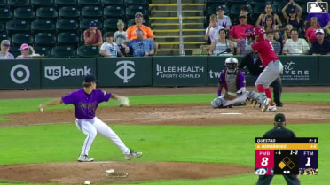 Miguel Hernández singles on a ground ball to third baseman Luis Fragoza. Ryan Mitchell scores.