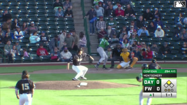 Yerlin Confidan singles on a sharp ground ball to center fielder Kasen Wells. Kien Vu scores.