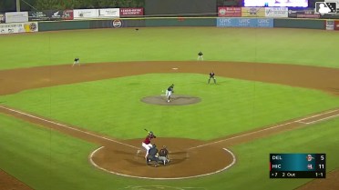 Paulino Santana singles on a sharp line drive to left fielder Stiven Martinez. Yolfran Castillo scores. Kaden Carpenter to 2nd.