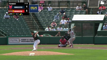 Tyler McDonough lines into a double play, left fielder Joey Wiemer to catcher Riley Adams. Matt Lloyd out at home.