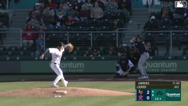 Brian Serven homers (4) on a fly ball to left field.