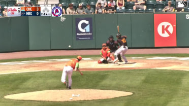 Aron Estrada homers (23) on a fly ball to left center field.
