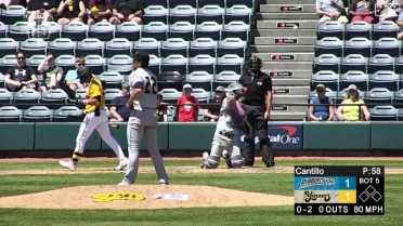 Joey Cantillo records a strikeout for Double-A Akron