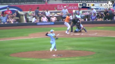 Luke Mann homers (11) on a fly ball to right field.