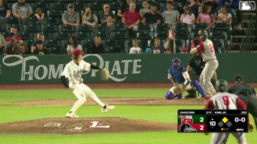 Lamar King Jr. singles on a ground ball to left fielder Jaron Elkins, deflected by shortstop Eduardo Guerrero. Jack Costello scores.
