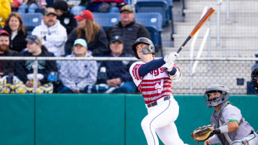 Josh Caron singles on a ground ball to center fielder Dakota Jordan. Curtis Washington Jr. scores.
