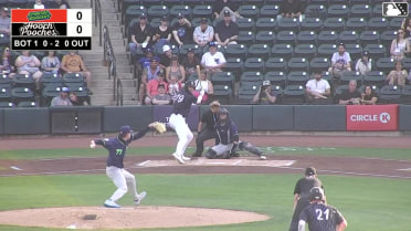 George Wolkow out on a sacrifice fly to left fielder Chandler Pollard. Ely Brown scores.