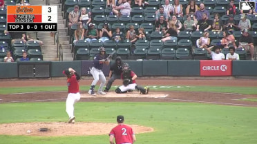 Carlos Colmenarez bunt grounds out softly, pitcher Justin Sinibaldi to first baseman Kaleb Freeman. Ryan McCoy scores. Nicandro Aybar to 2nd.