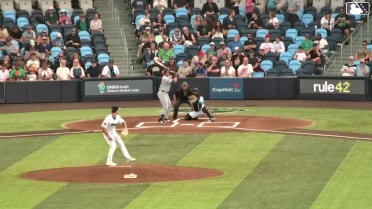 Luke Stevenson homers (12) on a fly ball to right field.