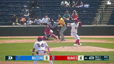 Easton Shelton singles on a ground ball to right fielder Lucas Ramirez. Jaron Elkins scores.