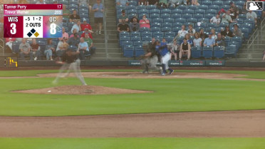 Trevor Werner doubles (5) on a line drive to center fielder Braylon Payne. Connor Rasmussen scores.
