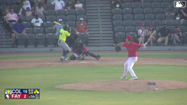 Henry Ramos singles on a line drive to center fielder Anthony Huezo. Stone Russell scores. JC Vanek scores.
