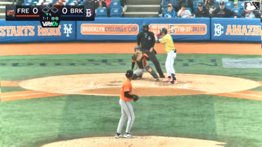 Trace Willhoite triples (1) on a line drive to center fielder Braylin Tavera.