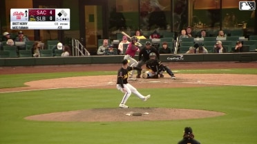 Nate Furman singles on a fly ball to left fielder Wade Meckler. Victor Bericoto scores.