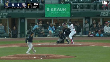Bryan De La Cruz homers (7) on a fly ball to left center field. Carter Kieboom scores.