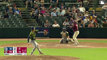 Max Wagner homers (16) on a fly ball to right center field. Rafe Perich scores.