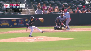 Zach Levenson homers (5) on a fly ball to left center field.