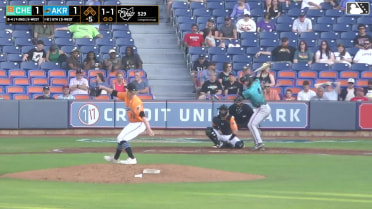 Adam Retzbach homers (4) on a fly ball to center field.