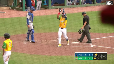 Michael Arroyo hammers a two-run homer