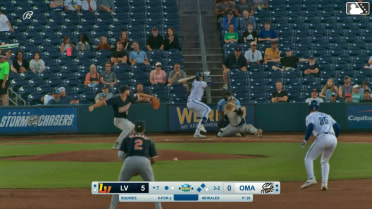 Brett Squires out on a sacrifice fly to center fielder Cade Marlowe. John Rave scores. Matthew Lugo to 3rd.