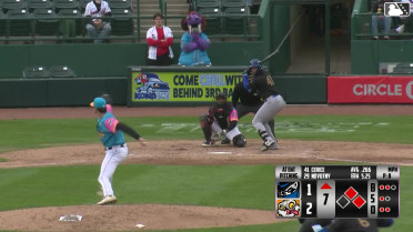 Jose Cerice singles on a line drive to center fielder Rodney Green Jr. Ramon Ramirez scores. Derlin Figueroa to 2nd.