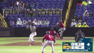 Nico Perez homers (5) on a fly ball to left field. Charles Davalan scores.