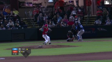 Logan Poteet homers (11) on a fly ball to center field.