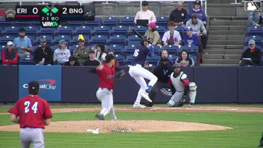 Eli Serrano III out on a sacrifice fly to left fielder Chris Meyers. Vincent Perozo scores.