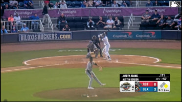 Jordyn Adams homers (2) on a fly ball to center field. Eduardo Garcia scores.