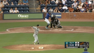 Raynel Delgado out on a sacrifice fly to center fielder Braden Montgomery. Blake Sabol scores.