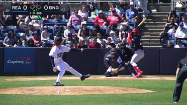 Raylin Heredia singles on a line drive to center fielder Jose Ramos. Austin Murr scores.