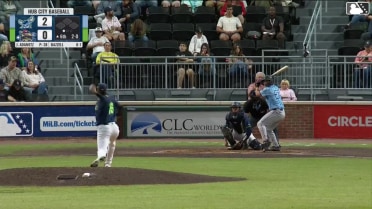 Kevin Bazzell homers (1) on a fly ball to left field.