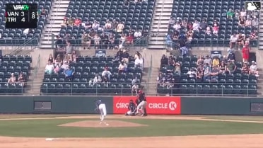 Manuel Beltre homers (1) on a fly ball to left center field.