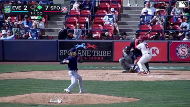 Ethan Hedges homers (16) on a line drive to left field. Derek Bernard scores.